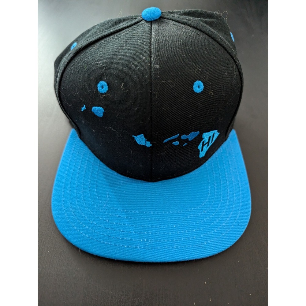 Hawaii State HI Aloha StrapBack Hat Cap Blue‎ Black